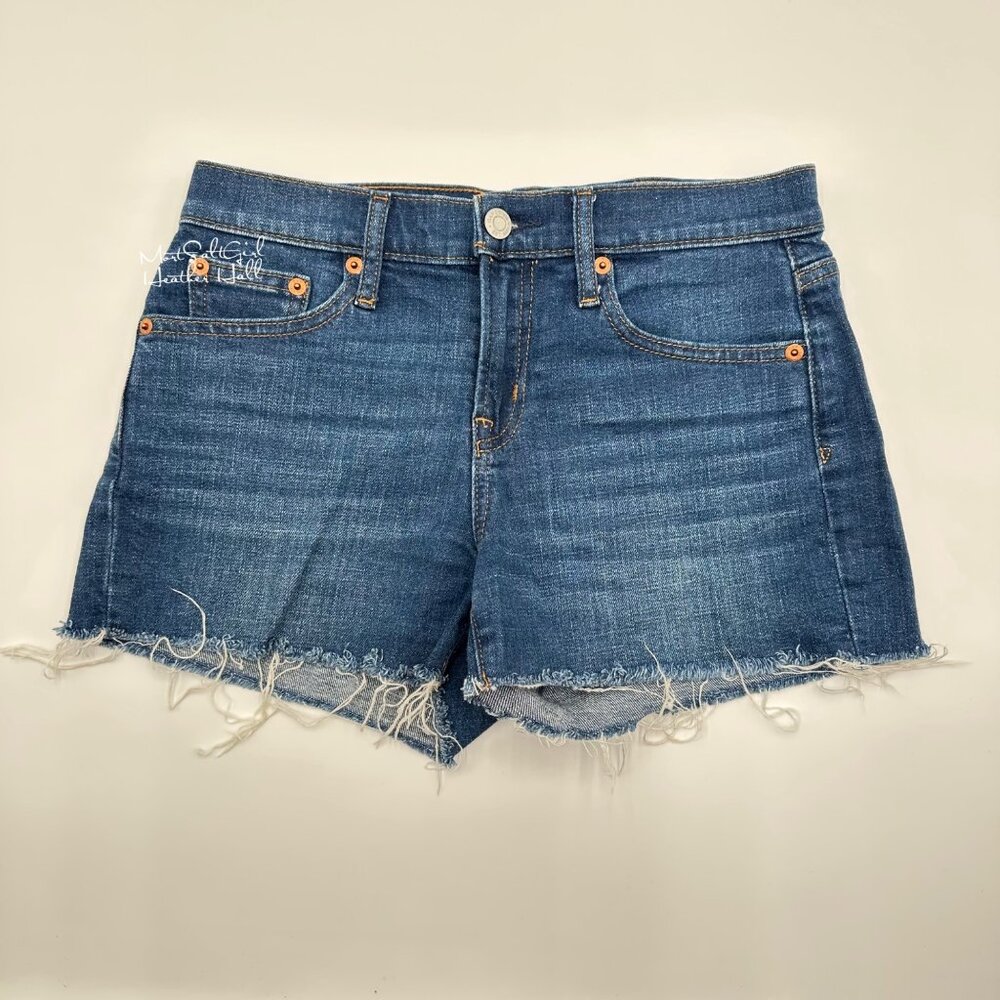 Gap High-Waisted Frayed Hem Denim Shorts Size 24